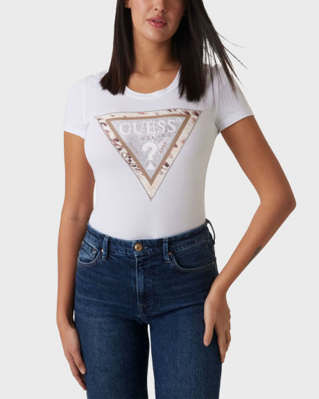 GUESS ΓΥΝΑΙΚΕΙΑ ΚΟΝΤΟΜΑΝΙΚΗ ΜΠΛΟΥΖΑ ΜΕ ANIMAL PRINT - W5RI22J1314