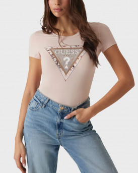 GUESS ΓΥΝΑΙΚΕΙΑ ΚΟΝΤΟΜΑΝΙΚΗ ΜΠΛΟΥΖΑ ΜΕ ANIMAL PRINT - W5RI22J1314 - ΣΟΜΟΝ