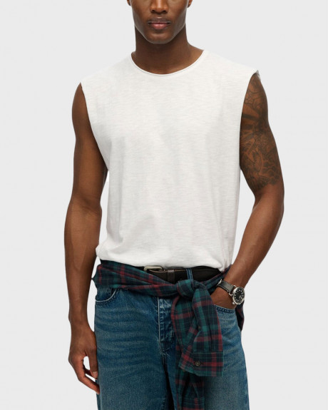 SUPERDRY RAW EDGE SLUB ΑΝΔΡΙΚΗ ΑΜΑΝΙΚΗ ΜΠΛΟΥΖΑ - M6010897A