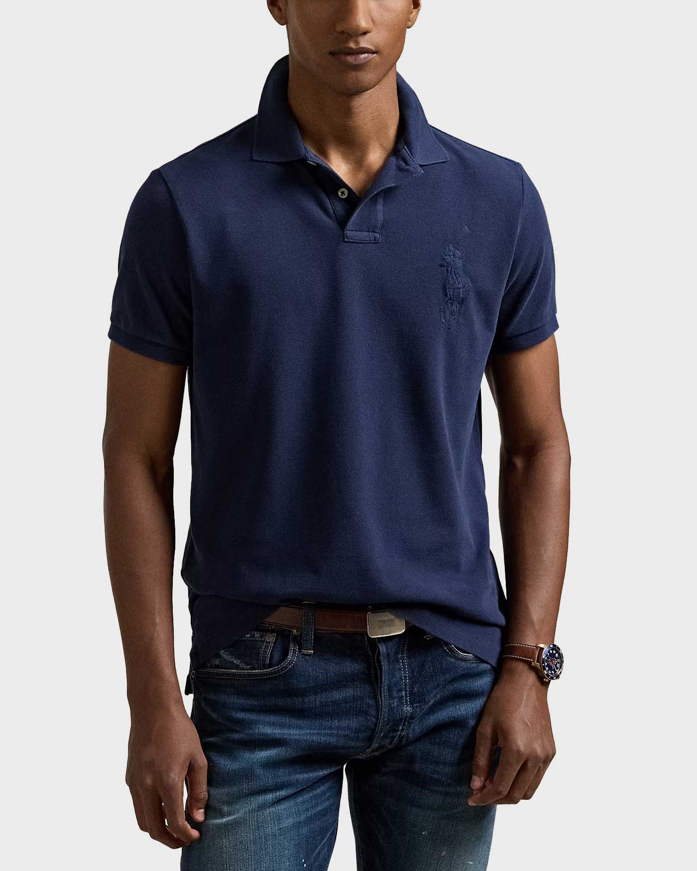 POLO RALPH LAUREN BIG PONY MESH MEN'S CUSTOM SLIM FIT POLO SHIRT