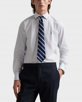 POLO RALPH LAUREN MEN'S SHIRT WITH MICRO PATTERN - 710968933002 - WHITE