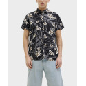 JACK & JONES MEN'S FLORAL SHORT-SLEEVED SHIRT - 12269137 - ECRU