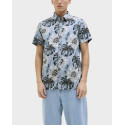 JACK & JONES MEN'S FLORAL SHORT-SLEEVED SHIRT - 12269137 - ECRU