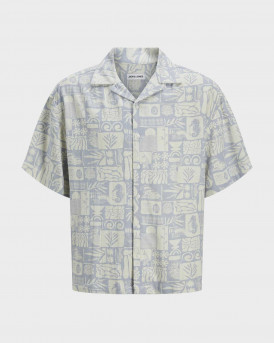 JACK & JONES MEN'S SHORT-SLEEVED SHIRT - 12269199 - LIGHT BLUE