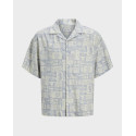 JACK & JONES MEN'S SHORT-SLEEVED SHIRT - 12269199 - ECRU