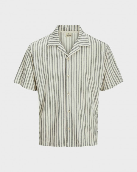 JACK & JONES MEN'S STIPED SHORT-SLEEVED SHIRT - 12275085