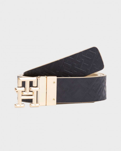 TOMMY HILFIGER TH MONOGRAM ΓΥΝΑΙΚΕΙΑ ΔΕΡΜΑΤΙΝΗ ΖΩΝΗ ΔΙΠΛΗΣ ΟΨΕΩΣ - AW0AW17247