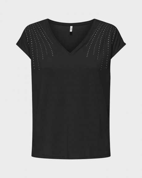 ONLY ΓΥΝΑΙΚΕΙΑ ΚΟΝΤΟΜΑΝΙΚΗ ΜΠΛΟΥΖΑ ΜΕ ΛΑΙΜΟΚΟΨΗ V - 15343281