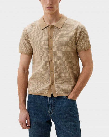 GUESS HIGHLAND MEN'S SHORT SLEEVED TEXTURED SHIRT - M5RP19KCKQ0                       