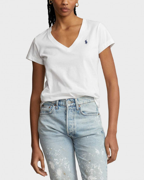 POLO RALPH LAUREN ΓΥΝΑΙΚΕΙΑ ΚΟΝΤΟΜΑΝΙΚΗ ΜΠΛΟΥΖΑ ΜΕ V ΛΑΙΜΟΚΟΨΗ - 211902403001