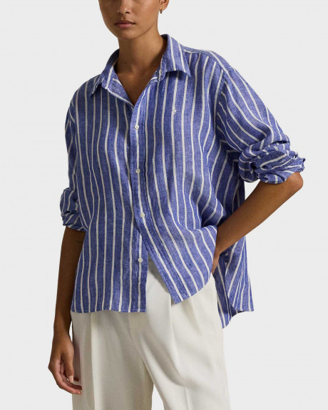 POLO RALPH LAUREN ΓΥΝΑΙΚΕΙΟ ΡΙΓΕ ΛΙΝΟ ΠΟΥΚΑΜΙΣΟ - 211935130005