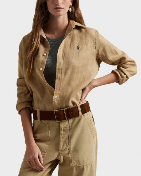 POLO RALPH LAUREN ΓΥΝΑΙΚΕΙΟ ΛΙΝΟ ΠΟΥΚΑΜΙΣΟ - 211970730005