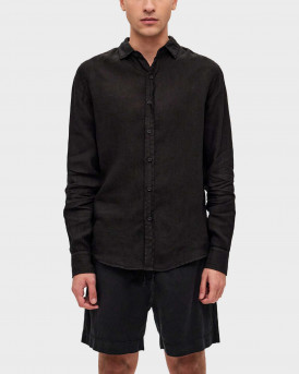 DIRTY LAUNDRY MEN'S LINEN SHIRT - DLMS000134 - BLACK