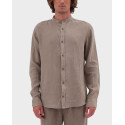 DIRTY LAUNDRY MEN'S LINEN SHIRT WITH MAO COLLAR - DLMS000133 - BLUE