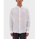 DIRTY LAUNDRY MEN'S LINEN SHIRT WITH MAO COLLAR - DLMS000133 - BLUE