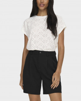 ONLY ΓΥΝΑΙΚΕΙΟ ΚΟΝΤΟΜΑΝΙΚΟ ΤΟΠ ΜΕ ΔΙΑΤΡΗΤΟ ΣΧΕΔΙΟ - 15231005 - ΑΣΠΡΟ