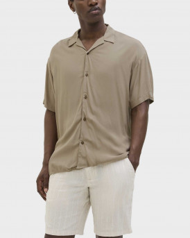 JACK & JONES MEN'S RELAXED FIT SHORT SLEEVED SHIRT - 12268443 - BROWN