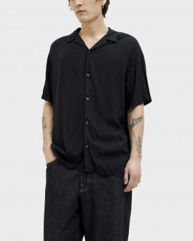 JACK & JONES MEN'S RELAXED FIT SHORT SLEEVED SHIRT - 12268443 - BLACK