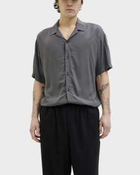 JACK & JONES MEN'S RELAXED FIT SHORT SLEEVED SHIRT - 12268443 - DARK GREY