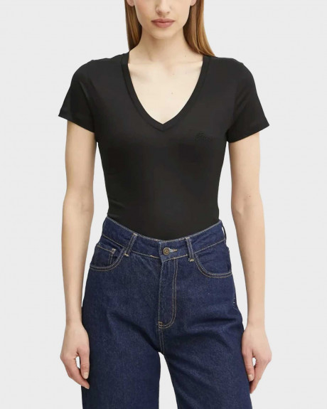 GUESS ΓΥΝΑΙΚΕΙA ΚΟΝΤΟΜΑΝΙΚΗ ΜΠΛΟΥΖΑ ΜΕ V ΛΑΙΜΟΚΟΨΗ - W5GP31KCSX2