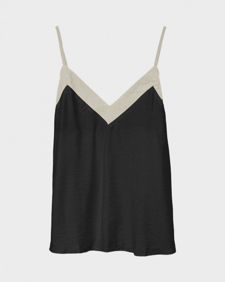 VERO MODA ΓΥΝΑΙΚΕΙΟ ΑΜΑΝΙΚΟ ΤΟΠ ΜΕ V ΛΑΙΜΟΚΟΨΗ - 10329790