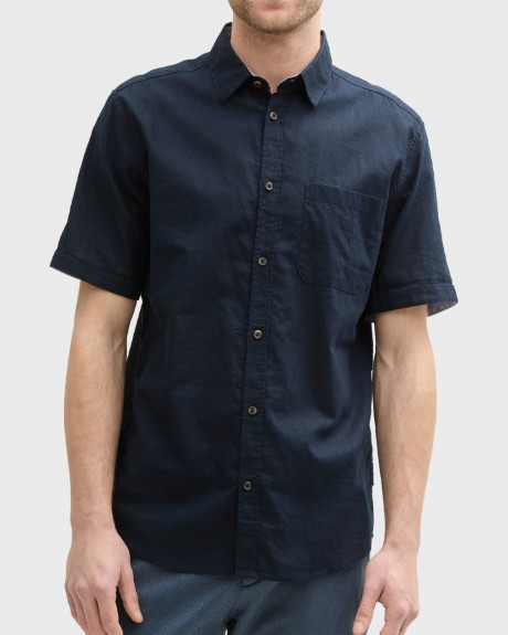 TOM TAILOR ΑΝΔΡΙΚΟ ΛΙΝΟ ΚΟΝΤΟΜΑΝΙΚΟ ΠΟΥΚΑΜΙΣΟ - 1045098