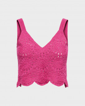 ONLY ΓΥΝΑΙΚΕΙΟ ΠΛΕΚΤΟ ΚΡΟΣΕ CROP TOP - 15289731 - ΦΟΥΞΙΑ