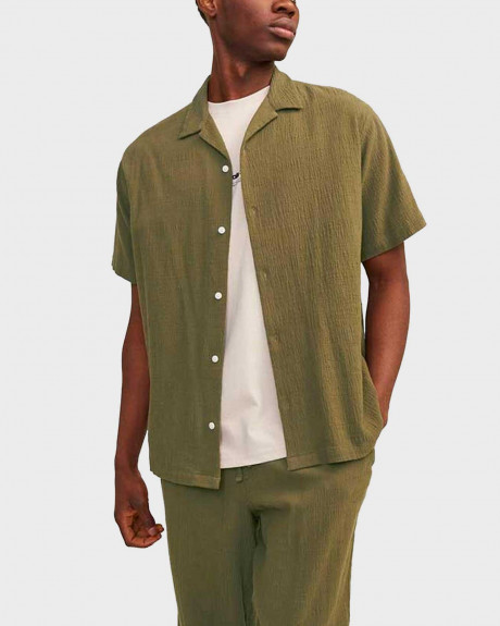 JACK & JONES MEN'S SHORT-SLEEVED RIPPLE SHIRT - 12255781