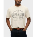SUPERDRY M D2 OVIN MACHINED GOODS WORKWEAR MEN'S T-SHIRT - M1012204A - ECRU