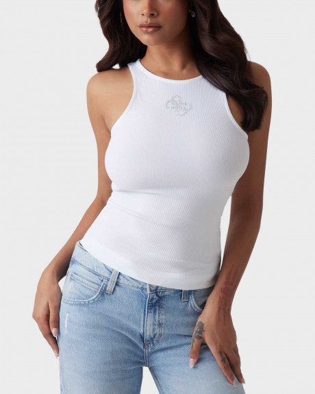 GUESS ROUND NK GUENDALINA WOMEN'S RIBBED TANK TOP - W5GP57KCV52