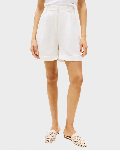 TOMMY HILFIGER WOMEN'S HIGH RISE LINEN SHORTS - WW0WW47213