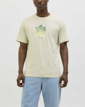 JACK & JONES MEN'S SHORT-SLEEVED SHIRT - 12281806 - LIGHT GREEN