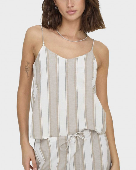 ONLY WOMEN'S LINEN SLEEVELESS TOP - 15346489