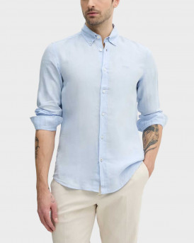 BOSS H-ROAN MEN'S SLIM FIT LINEN SHIRT - 50520283 - LIGHT BLUE