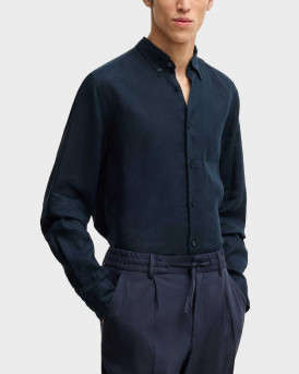 BOSS C-LIAM MEN'S LINEN SHIRT - 50529137 - BLUE