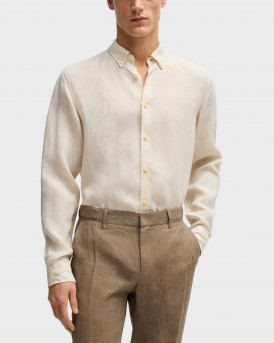 BOSS C-LIAM MEN'S LINEN SHIRT - 50529137 - BEIGE