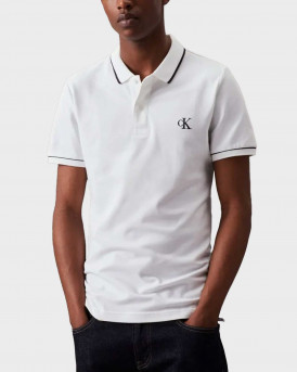 CALVIN KLEIN ΑΝΔΡΙΚΗ ΚΟΝΤΟΜΑΝΙΚΗ ΠΟΛΟ ΜΠΛΟΥΖΑ - J30J315603 - ΑΣΠΡΟ