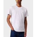 CALVIN KLEIN WOVEN LABEL MEN'S T-SHIRT - J30J327100 - WHITE