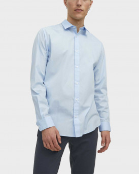 JACK & JONES MEN'S SLIM FIT SHIRT - 12187222 - LIGHT BLUE