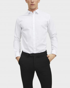 JACK & JONES MEN'S SLIM FIT SHIRT - 12187222 - WHITE