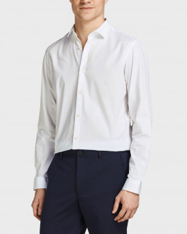 JACK & JONES ΑΝΔΡΙΚΟ ΠΟΥΚΑΜΙΣΟ ΣΤΕΝΗ ΓΡΑΜΜΗ - 12201905 - ΑΣΠΡΟ