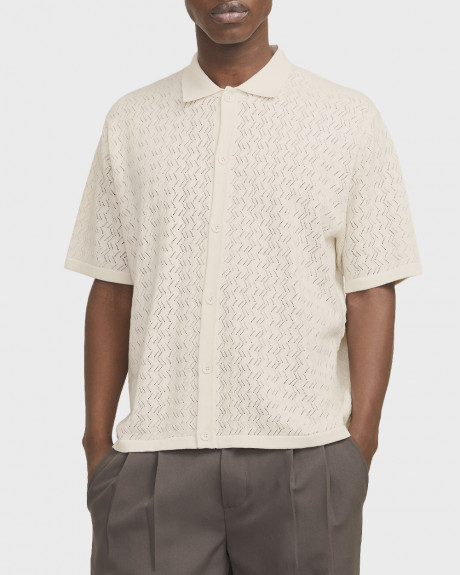 JACK & JONES MEN'S KNIT SHORT SLEEVED SHIRT - 12272863