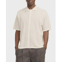 JACK & JONES MEN'S KNIT SHORT SLEEVED SHIRT - 12272863 - ECRU