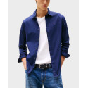 TOMMY JEANS MEN'S SLIM FIT POPLIN SHIRT - DM0DM04405 - BLUE
