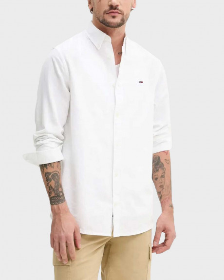 TOMMY JEANS MEN'S LINEN SHIRT - DM0DM20875