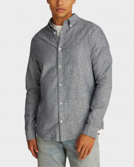 TOMMY JEANS MEN'S LINEN SHIRT - DM0DM20875 - BLUE