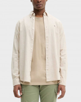 TOMMY JEANS MEN'S LINEN SHIRT - DM0DM20875 - BEIGE