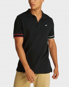 TOMMY JEANS ΑΝΔΡΙΚΗ ΚΟΝΤΟΜΑΝΙΚΗ ΠΟΛΟ ΠΛΟΥΖΑ - DM0DM21306 - ΜΑΥΡΟ