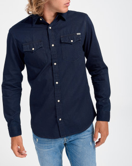 JACK & JONES ΑΝΔΡΙΚΟ ΠΟΥΚΑΜΙΣΟ ΑΝΕΤΗ ΓΡΑΜΜΗ  - 12138115 - BLUENAVY