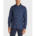 TOMMY HILFIGER BRUSHED LINEN MEN'S SHIRT - MW0MW37574 - BLUE